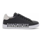Zwarte en witte sneakers van microvezel Bikkembergs , Black , Heren