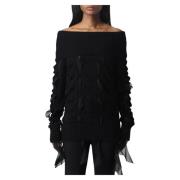 Round-neck Knitwear Blumarine , Black , Dames