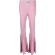 Stijlvolle Wide Trousers met Paw Patroon Blumarine , Pink , Dames