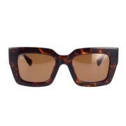 Dames vierkante zonnebril Bv1212S 002 Bottega Veneta , Brown , Unisex