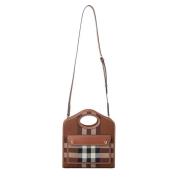 Luxe Check Mini Schoudertas Burberry , Brown , Dames