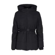 Zwarte Jassen met Capuchon en Ritssluiting Burberry , Black , Dames