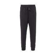 Zwarte Joggers met Logo Print Burberry , Black , Heren