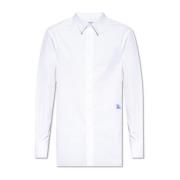 Shirt met logo Burberry , White , Heren