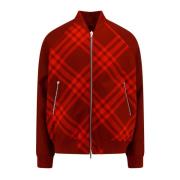Rode Equestrian Knight Rits Jas Burberry , Red , Heren