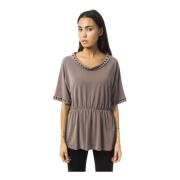 Gray Polyester Tops T-Shirt Byblos , Gray , Dames