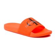 Textiel en PVC Sliders - Modern Ontwerp Calvin Klein , Orange , Heren