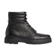 Leren Combat Laarzen Calvin Klein , Black , Heren