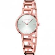 Elegant en vrouwelijk quartz horloge met witte wijzerplaat en roségoud...