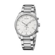 Zilveren Quartz Horloge - K5R37146 Calvin Klein , Gray , Heren