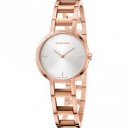 Roségouden Quartz Horloge met Steenversierde Wijzerplaat Calvin Klein ...