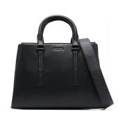 Zwarte Verhoogde Tote Tas Calvin Klein , Black , Dames