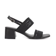 Verhoog je stijl met hoge hak sandalen Calvin Klein , Black , Dames