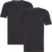 V-Hals T-Shirt 2-Pack Calvin Klein , Black , Heren