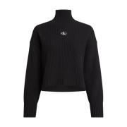 Zwarte Sweaters - Korte Pullover Calvin Klein , Black , Dames