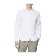 Witte Linnen Mandarin Kraag Slim Fit Overhemd Calvin Klein , White , H...