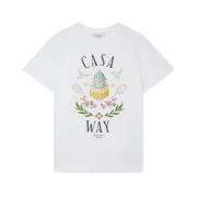 Casa Way Wit Organisch Katoenen T-Shirt Casablanca , White , Heren