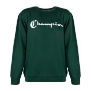 Klassieke Ronde Hals Sweater Champion , Green , Heren