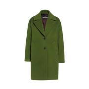 Relaxed Fit Groene Wollen Jas Creenstone , Green , Dames