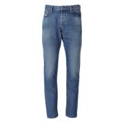 Vintage Lichtblauwe Slim-Fit Jeans Diesel , Blue , Heren