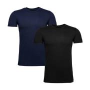 Heren Zomer T-Shirt Twee-Pack Diesel , Black , Heren