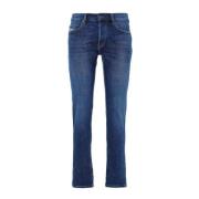 Slim-Fit Donkerblauwe Denim Jeans Diesel , Blue , Heren