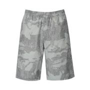 Grijze Bermuda Shorts met Camouflagepatroon Diesel , Gray , Heren
