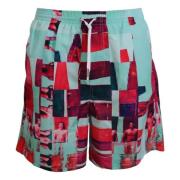 Gedrukte strandshorts voor heren Dsquared2 , Multicolor , Heren