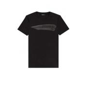Kortarmig shirt, zwart en grijs logo print Dsquared2 , Black , Heren