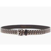 Monogram Logo Leren Riem Dsquared2 , Brown , Heren