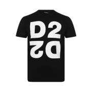 Zwart Katoenen T-Shirt S74Gd0704 Dsquared2 , Black , Heren