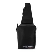 Schoudertas met logo Dsquared2 , Black , Heren