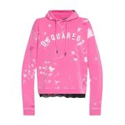 Logo Patch Hoodie Dsquared2 , Pink , Dames