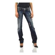 Vintage Stonewashed Straight Jeans voor vrouwen Dsquared2 , Blue , Dam...