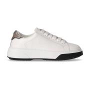 Witte Leren Sneakers met Gouden Detail Dsquared2 , White , Dames