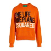 Ronde Hals Gebreide Kleding Dsquared2 , Orange , Dames