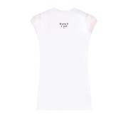 Wit Mouwloos Katoenen T-Shirt met Frontprint Dsquared2 , White , Dames