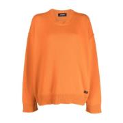 Gezellige Ronde Hals Pullover Dsquared2 , Orange , Dames