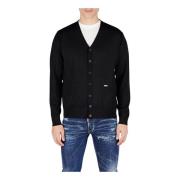 Wollen Cardigan, Blijf Warm en Stijlvol Dsquared2 , Black , Heren