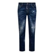 Blauwe Slim-fit Jeans met Designer Flair Dsquared2 , Blue , Dames
