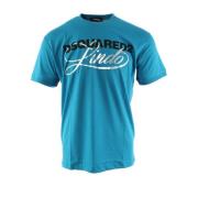 Stijlvolle Blauwe Katoenen Heren T-shirt Dsquared2 , Blue , Heren