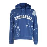 Oversized Sweater in Clear Blue met Distressed Details Dsquared2 , Blu...