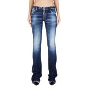 Flare Twiggy Donkere Wing Jeans Dsquared2 , Blue , Dames