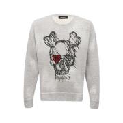 Sweatshirt met geborduurd doodshoofd Dsquared2 , Gray , Heren