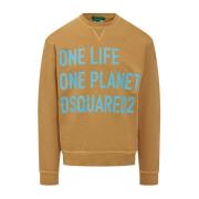 One Life Crew-Neck Sweatshirt Dsquared2 , Yellow , Heren