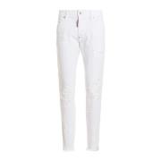 Witte Slim Fit Denim Jeans Dsquared2 , White , Heren