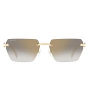 Moderne en stijlvolle zonnebril met gouden montuur en spiegelglazen Ds...