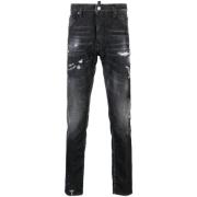 Zwarte Jeans met 3,5 cm Hak Dsquared2 , Black , Heren