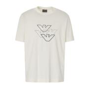 Logo-Print Katoenen T-Shirt Emporio Armani , White , Heren
