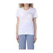 Basis Katoenen T-Shirt Collectie Emporio Armani , White , Dames